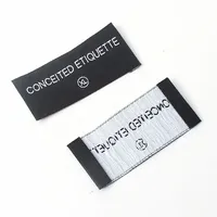 Coudre sur la conception nom personnalisé Logo extrémité plié Machine tissé marque taille étiquettes étiquettes de lavage pour T-shirts