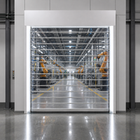 Porte de garage automatique industrielle enroulable en polycarbonate transparent, étanche aux intempéries, pour garage, salle blanche, usine, entrepôt, devanture de magasin