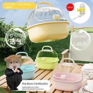 Cage à hamster portable pour usage extérieur, fenêtre transparente en plastique pour les oursons dorés, fournitures pour petits animaux - Product Image 2