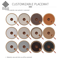 Set de dessous de plat multifonctionnels ronds en vinyle imperméable et résistant à l'huile avec jute, napperons de table de luxe imperméables pour table basse