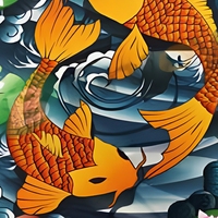 Tapis de Mahjong élégant avec motifs Koi Pond, bleu marine, bleu sarcelle, lotus, Yin Yang, pliable, en caoutchouc souple, imperméable, pour 4 joueurs, 160 tuiles