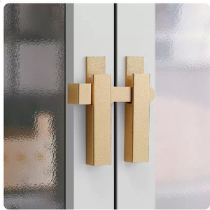 Loquet de porte adhésif en alliage d'aluminium, design minimaliste givré, installation facile pour les portes principales et de salle de bain, double ouverture - Product Image 1