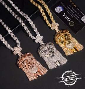 Colgante de Jesús con Diamantes VVS de Laboratorio Personalizado - Joyería Hip Hop de Oro de 9K-18K con Certificación de Probador de Diamantes - Product Image 3