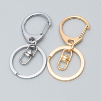 Mousqueton plat en métal en forme de D, crochet pivotant DIY, boucle à ressort, clip porte-clés, accessoire de quincaillerie pour suspension de bijoux