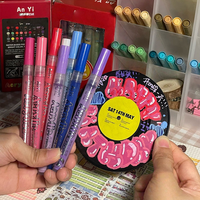 Ensemble de marqueurs acryliques à base d'eau de 48 couleurs, imperméables et résistants à la décoloration, stylos de peinture graffiti de haute qualité pour enfants
