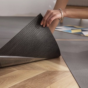 Dalles de sol PVC antidérapantes carrées 12x12 po, aspect pierre, vinyle, <span class=keywords><strong>parquet</strong></span>, à coller, auto-adhésives, pour usage intérieur, bureau, marbre - Product Image 4
