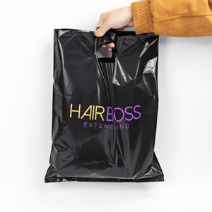Bolsas de Compras de Plástico Coloridas Personalizadas al por Mayor, Bolsa de Regalo Negra con Asa Troquelada y Logotipo OEM para Uso en Supermercados - Product Image 2