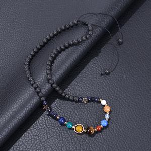 Collier tendance anti-ternissement en pierre naturelle avec perles planètes, collier Saturne pour femmes, hommes et filles - Product Image 3