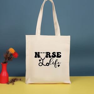 Sac à bandoulière en toile pour femme avec motif stéthoscope et seringue, idéal pour les cadeaux de la Journée des infirmières et l'utilisation quotidienne décontractée - Product Image 3