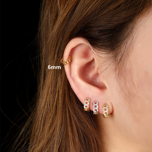 ROXI Juego de 4 Pendientes de Aro de Cobre de 6/7/8/10 mm con Diseño Simple Entrelazado - Product Image 6