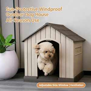 USMILEPET - Maison pour chien en plastique PP, directement de l'usine, étanche, avec porte, pour chiens de petite, moyenne et grande taille - Product Image 6