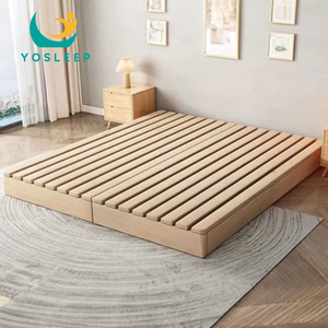 Camas de madera maciza modernas Juego de dormitorio Muebles de madera saludable Ergonómico <span class=keywords><strong>Minimalista</strong></span> Nórdico <span class=keywords><strong>Base</strong></span> de <span class=keywords><strong>cama</strong></span> doble de madera - Product Image 1
