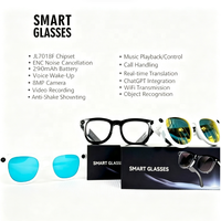 Lunettes Intelligentes Sans Fil Style Meta avec Caméra IA, Commande Vocale, Étanchéité IPX-5, Traduction en Temps Réel, Appel Vidéo HD 1080P