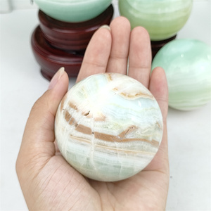 Boule de pierres précieuses de méditation Aqua calcite sphère de calcite des caraïbes pour la décoration de la maison - Product Image 4