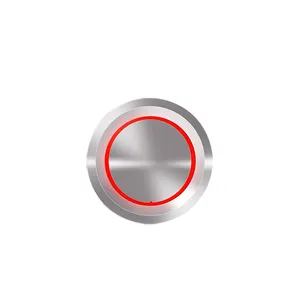 Push Button Switch Elevator Ultra Thin Exit Sos 12v Led Touch Ring Illumination Stainless Steel Switch 35mm Emergency Elevator Push Button