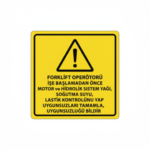 Pegatinas reflectantes de seguridad para operadores de montacargas: revisar motor, hidráulica, aceite, refrigerante, neumáticos y más - Product Image 2