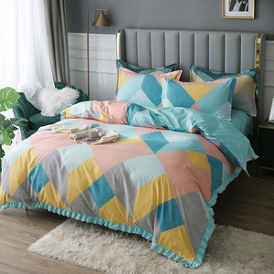 Heavy Polyester Printed Microfiber Twin <strong>Full</strong> Queen King <strong>Bed</strong> Sheet Bedding Quilt Cover <strong>Set</strong> Woven 100% Polyester 40 Winter 4 Pcs - Product Image 3