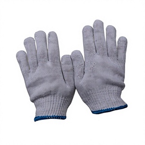 7/10 Gauge Grey TC <b>Knitted</b> Safety Cuff Breathable Reusable Durable Anti-slip Anti-Heat Latex-free Silicone-free Cut <b>Glove</b> - Product Image 1