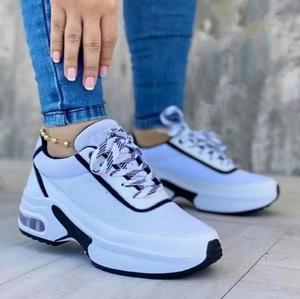 Calzado Deportivo Casual para Mujer, Venta Directa de Fábrica, Suela Gruesa con Cordones, Estilo Plataforma Deportiva - Product Image 1