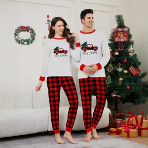 Nouveau Noël Famille Pyjamas Laine Noël Imprimer Plaid Patchwork Costume pour Papa Maman Enfants avec Fermeture Taille Élastique ODM Fourniture - Product Image 4