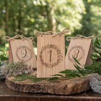 Nombres de Table de mariage en relief, panneau en bois pour décoration de Table