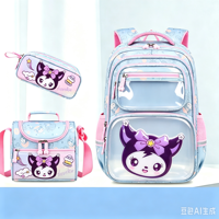 Ensemble de sacs à dos pour filles, 3 sacs à dos pour enfants, sacs d'école mignons pour adolescentes, sacs de collège avec boîte à lunch et trousse à crayons
