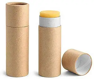 1 unzen Karton Lip Balm Rohre Kraft Papier Lippenstift Leere Lip Gloss Container Nachfüllbar Chapstick Container Runde Papier