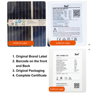 แผงโซลาร์เซลล์ SUNPLUS คุณภาพระดับ Tier 1 ขนาด 720 วัตต์ สำหรับโรงไฟฟ้าพลังงานแสงอาทิตย์ ได้รับการรับรองมาตรฐาน UL TUV - Product Image 5