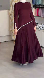 Robe Abaya é<span class=keywords><strong>l</strong></span>égante et luxueuse <span class=keywords><strong>à</strong></span> jupe plissée Loriya, vêtements islamiques modestes pour femmes musulmanes - Product Image 5