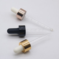 Compte-gouttes en verre avec pipette et col en aluminium lisse, vintage classique 13/415 din 18/410 din 18 / 415