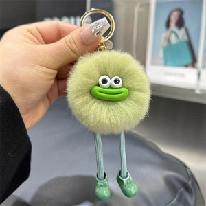 Soft Plush Eco-Friendly <b>Anime</b> <b>Keychain</b> Korean Pendant Faux Fur with Big Mouth Coal Ball Car <b>Keychain</b> & Schoolbag Hanging Gift - Product Image 4