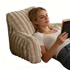 SUREWALHOME Cadeaux pour femmes et hommes, <span class=keywords><strong>coussin</strong></span> de lecture confortable en fausse fourrure côtelée, <span class=keywords><strong>coussin</strong></span> de jeu doux avec poche, oreiller de soutien avec accoudoirs - Product Image 4