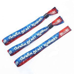Bracelet en tissu polyester personnalisé avec logo imprimé par sublimation pour événements, fêtes, festivals, bracelet promotionnel avec fermeture - Product Image 4