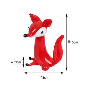 Red Blown Glass <strong>Fox</strong> Statue <strong>Figurine</strong> Miniature Animal Art Sculpture for Home Table Decor or Gifts Technique Lampworking - Product Image 3