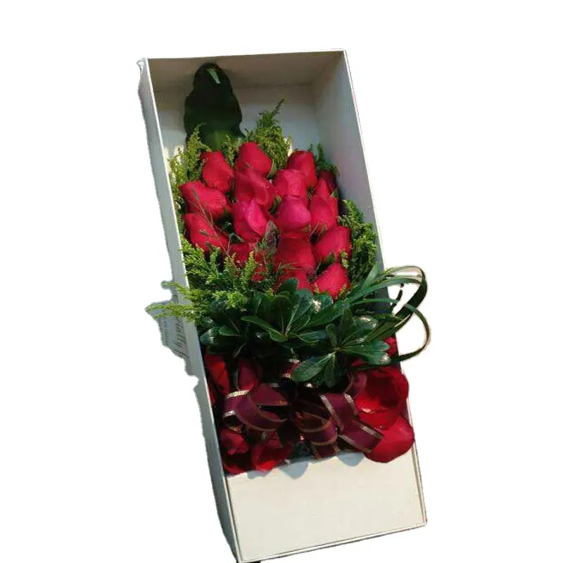 ホットスタイルの大きな長方形のバラバレンタインデーロマンチックな花のブーケボックス