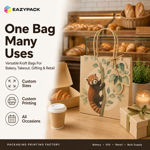 <span class=keywords><strong>Bolsas</strong></span> de Regalo Kraft con Estampado de Panda Rojo Pequeño Personalizadas al por Mayor, <span class=keywords><strong>Bolsas</strong></span> con Diseño de Animales Vintage para Tiendas de Regalos - Product Image 3