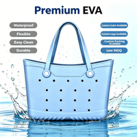 Sac fourre-tout de plage décontracté pour femme, personnalisé OEM ODM, en EVA imperméable perforé, avec deux poignées, grande capacité 3L+