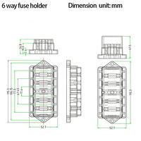 Boîtier de fusibles DC 6 voies 12V-32V étanche avec couvercle, distribution d'alimentation 6 circuits pour voiture, camping-car, caravane