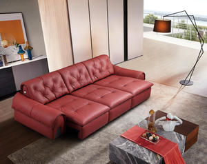 Sofá Cama <span class=keywords><strong>Reclinable</strong></span> Eléctrico de Cuero Genuino Moderno, con Control por Voz, Reclinación Eléctrica, <span class=keywords><strong>3</strong></span> <span class=keywords><strong>Plazas</strong></span>, para Muebles de Sala de Estar - Product Image 4
