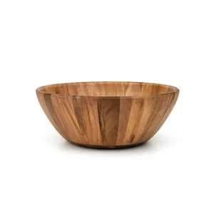 Cuenco de madera de acacia Extra Grande para servir ensaladas, verduras y frutas, ensaladera de madera de acacia