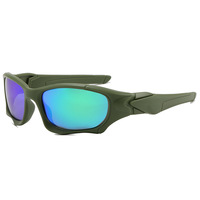 Nouvelles Lunettes de Soleil Sportives Polarisées Vertes pour Hommes 2026, Anti-UV UV400, Monture Tactique Coupe-Vent à Motif Enduit pour la Pêche