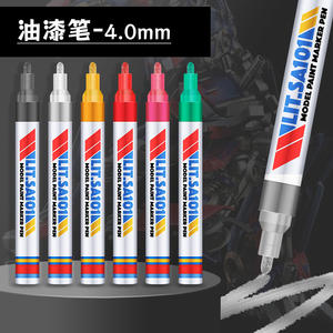 Juego de 12 Colores Soododo, rotuladores permanentes de bajo olor, pintura blanca, pintura para muebles, azulejos, aceite, marcadores de <span class=keywords><strong>tiza</strong></span>, cepillo plano para papel - Product Image 6