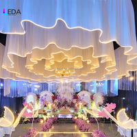 Decoración de Techo para Eventos LEDA, Luz RGB, Todos los Colores Disponibles, Cortina de Techo con Forma de Ola, Decoración para Escenarios de Boda