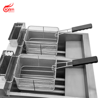 Freidora de Pollo a Gas para Cocina Comercial con 2 Tanques y 2 Cestas de Acero Inoxidable EF-72T