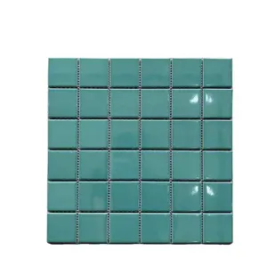 High Quality Glass mosaic 300*300 Metal Tile Strip Glass Mosaic For Lobby Wall