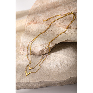 Voyageur V-System Necklace-Arquitectura de clavícula diédrica con capas paramétricas en fusión de oro de grado médico - Product Image 4