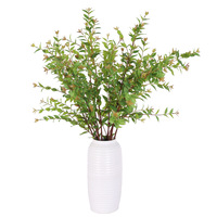 Branche d'eucalyptus artificielle, toucher réaliste, verdure décorative, pour bouquet de mariage, décoration de maison, vase, hôtel, événement, Noël, Halloween