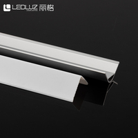 Canal de LED en aluminium d'angle ALP015-R à 45 degrés pour éclairage de plafond avec couvercle en PC et PMMA