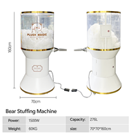 Machine à rembourrer les peluches portable DIY, mini, à moteur électrique, de table, haute efficacité, pour usage domestique et fêtes, 110V norme US