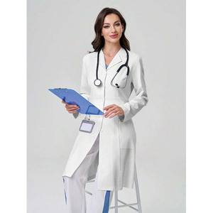 Uniformes d'infirmière élégants pour femmes, blancs, à manches longues, en tissu sergé, détection par aiguille, polyester/coton, pour hôpital et salon de beauté - Product Image 6